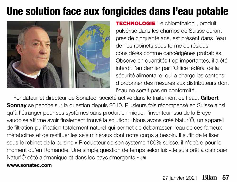 Une solution face aux fongicides dans l’eau potable